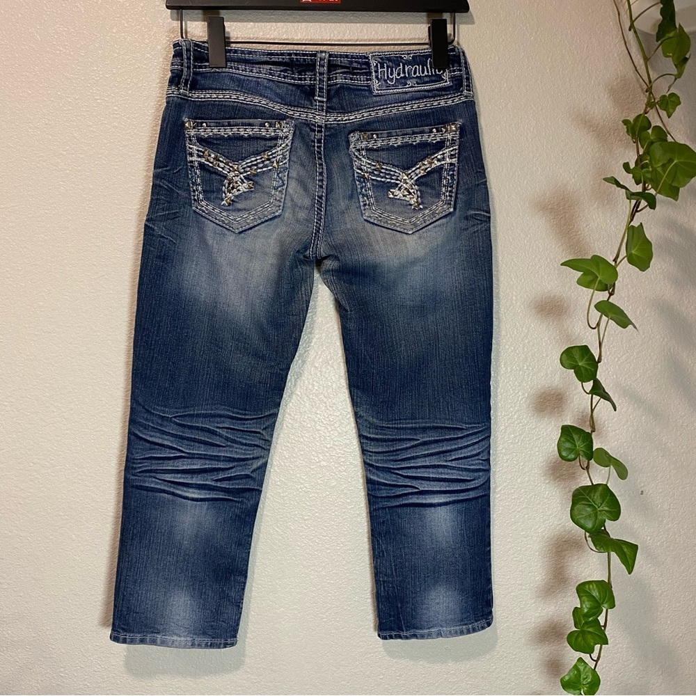 Hydraulic Gramercy Crop Low‎ Rise Jeans-Dark Wash/Sz 4 Women's Blue Jeans - Picture 4 of 10
